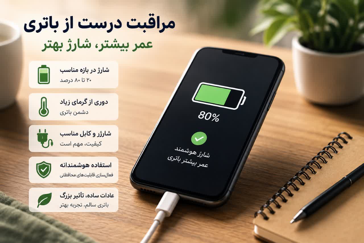مراقبت از باتری گوشی و عادتهای درست برای افزایش عمر باتری