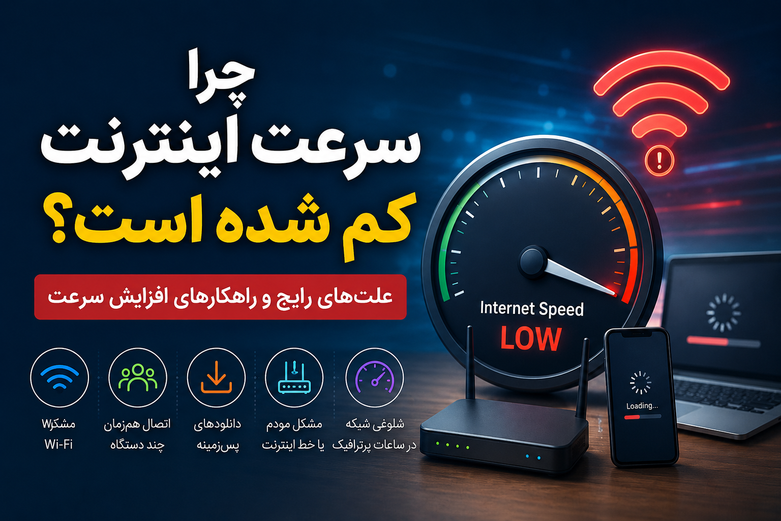 چرا سرعت اینترنت کم شده است و علتهای رایج کند شدن اینترنت